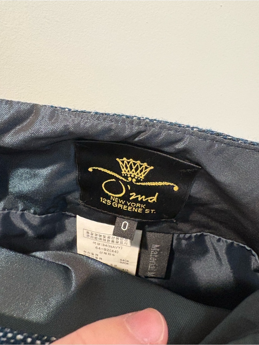 O'2nd Navy Asymmetrical Ruffle Mini Skirt - Picture 2 of 3